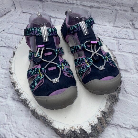 Keen Seacamp CNX Girls Lilac Sky Blue/Purple Floral Water Sandals Size 5 - Picture 3 of 12